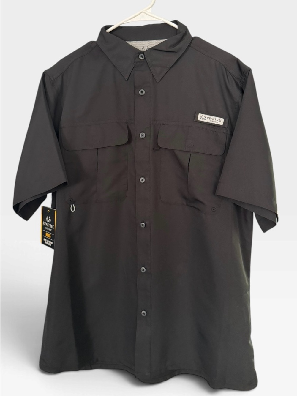 Realtree Men’s Short-Sleeve Outdoor Button-Up Shirt - Black - NWT